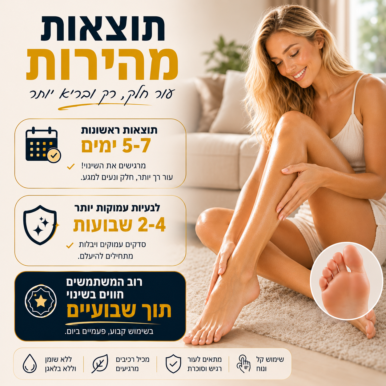 סטיק האוריאה – חיסול יובש העקבים ב-30 יום, בלי לצאת מהבית
